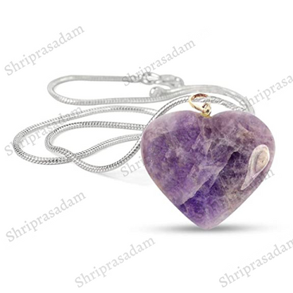 Crystu Natural Healing Stone Pendant Heart Shape