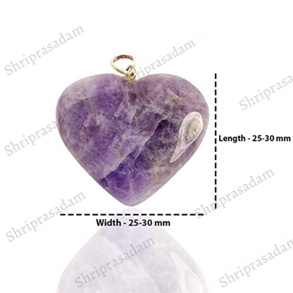 Crystu Natural Healing Stone Pendant Heart Shape