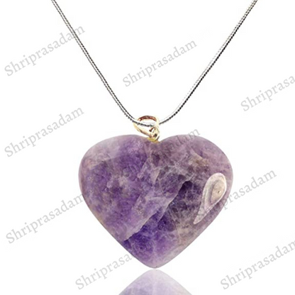 Crystu Natural Healing Stone Pendant Heart Shape