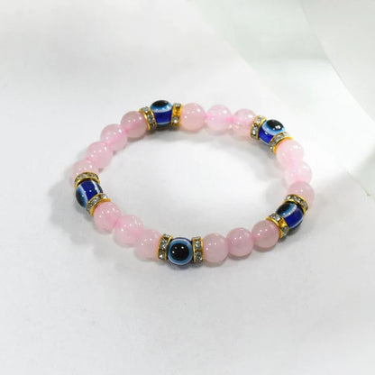 Rose Quartz & Evil Eye Healing Bracelet