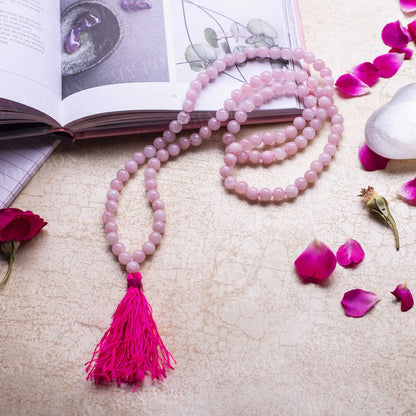 Rose Quartz Crystal Healing Mala