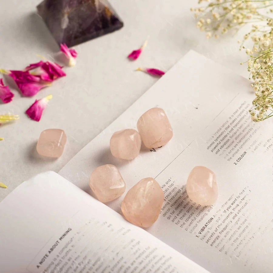 Rose Quartz Crystal Healing Tumble Stone Set