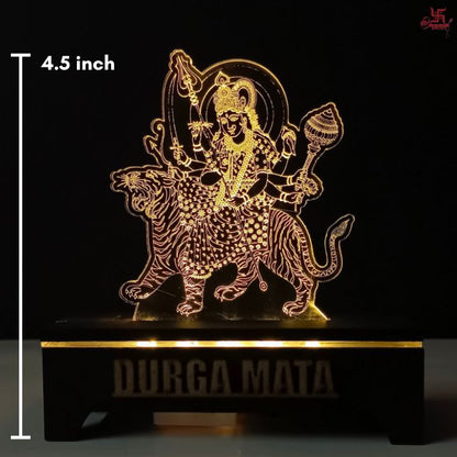 Durga Mata Acrylic LED Table Lamp for Office and Home Decoration