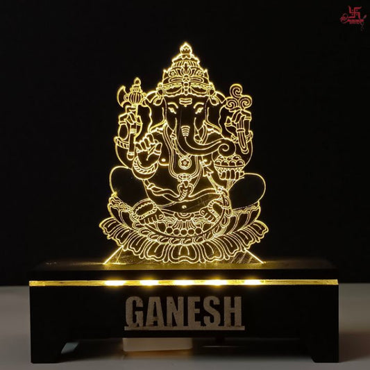 Ganesh Ji Acrylic LED Table Lamp for Office and Home Decoration