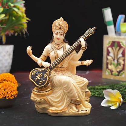 Goddess Saraswati Murti For Home, Temple & Decor