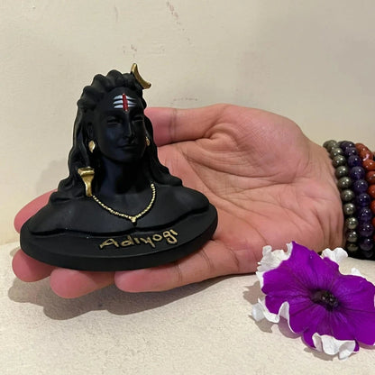 Handcrafted Adiyogi Shiva Statue For Home Decor | For Car Dashboard & Gift - 8 Cm