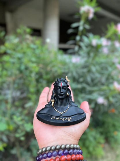 Handcrafted Adiyogi Shiva Statue For Home Decor | For Car Dashboard & Gift - 8 Cm