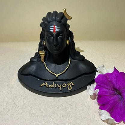 Handcrafted Adiyogi Shiva Statue For Home Decor | For Car Dashboard & Gift - 8 Cm