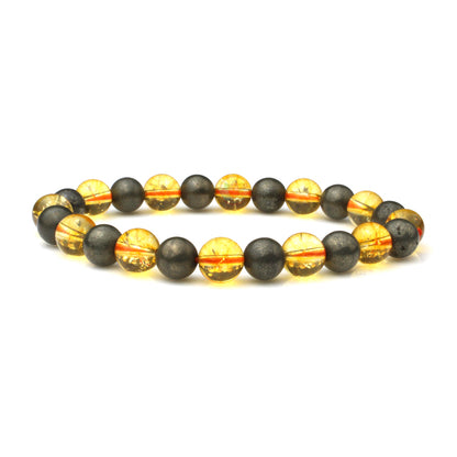 Citrine & Pyrite Natural Crystal Healing Combo Bracelet