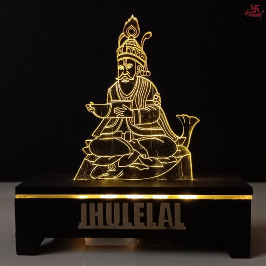 Jhulelal Acrylic LED Table Lamp for Office and Home Decoration