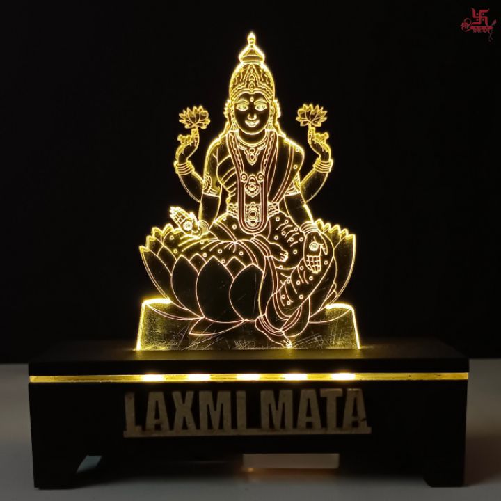 Laxmi Ji Acrylic LED Table Lamp for Office and Home Decoration