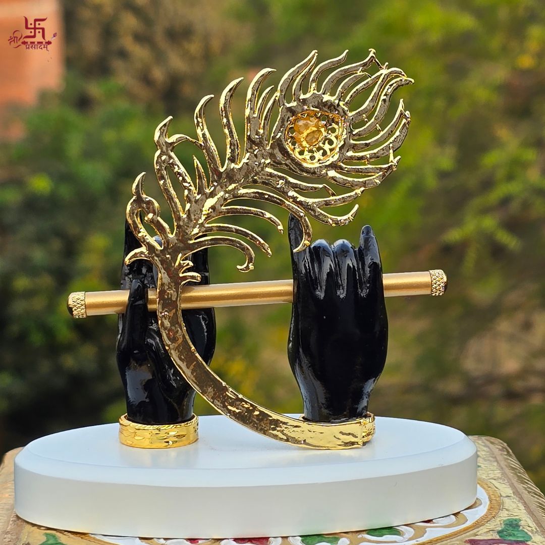 Lord Krishna Divine Hands Gold Plated For Puja, Home, And Gift