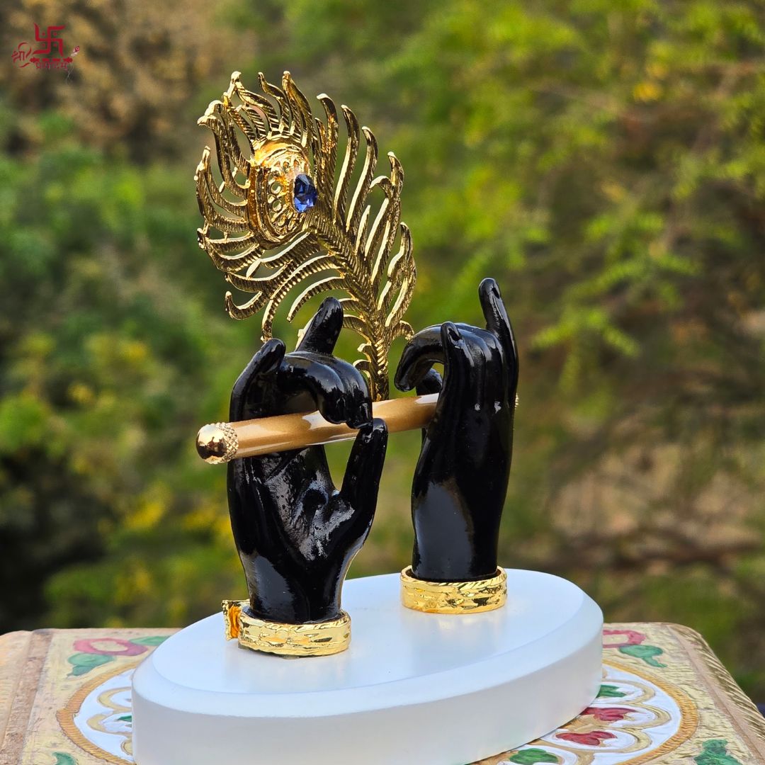 Lord Krishna Divine Hands Gold Plated For Puja, Home, And Gift