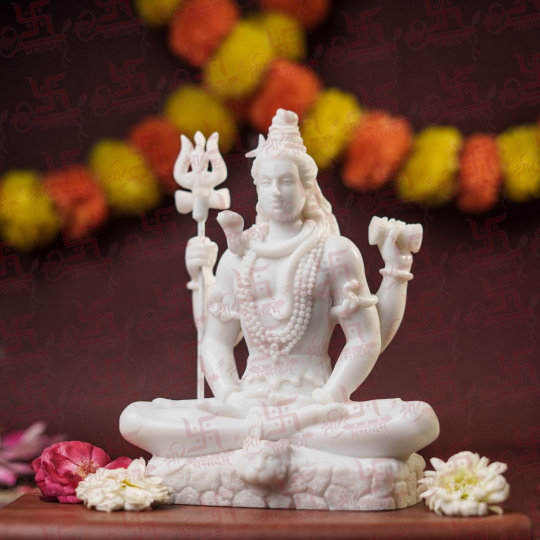 White Marble Shiva Statue