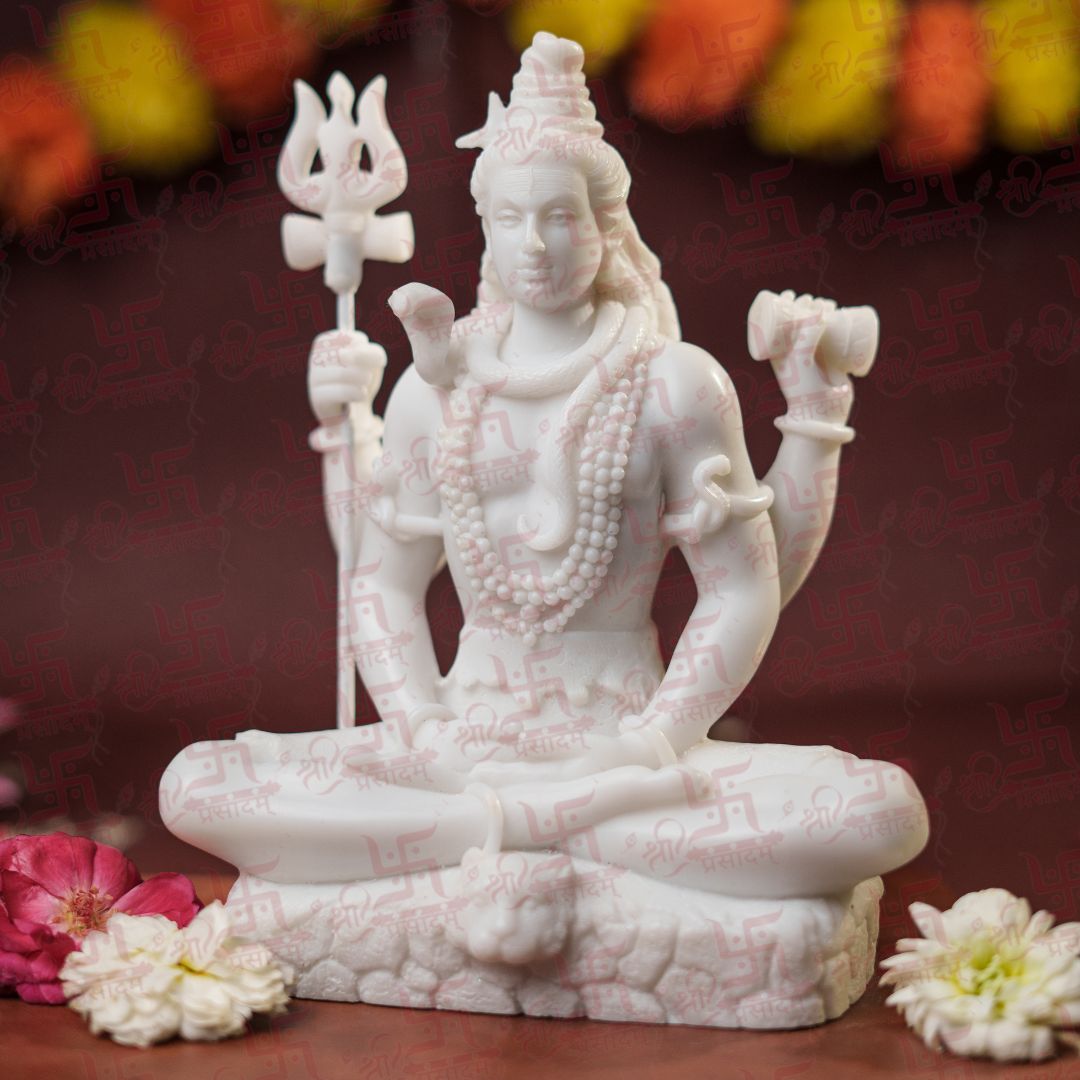 White Marble Shiva Statue