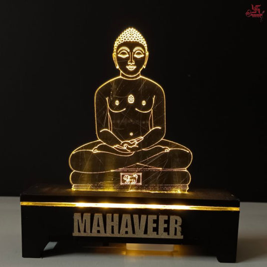 Mahaveer Acrylic LED Table Lamp for Office and Home Decoration