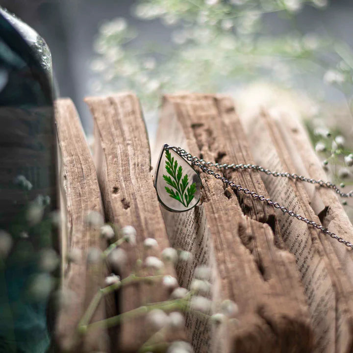 Glitzy Wild Fern Necklace