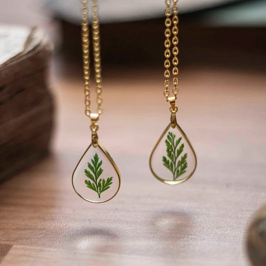 Glitzy Wild Fern Necklace