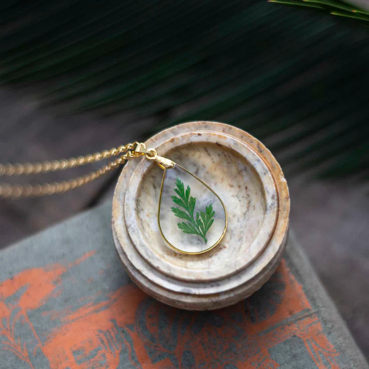 Glitzy Wild Fern Necklace