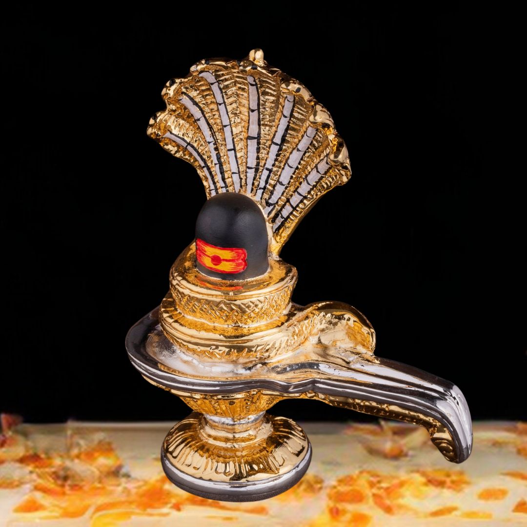 Pure Gold And Silver Plated Shivling