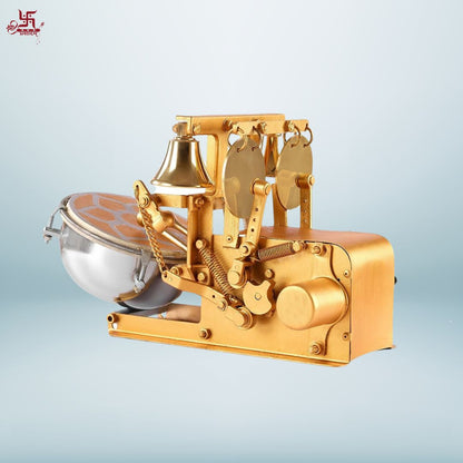 Pure Gold Plated Brass Home Aarti Machine for Pooja, Home