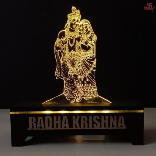 Radha Krishna Acrylic LED Table Lamp for Office and Home Decoration