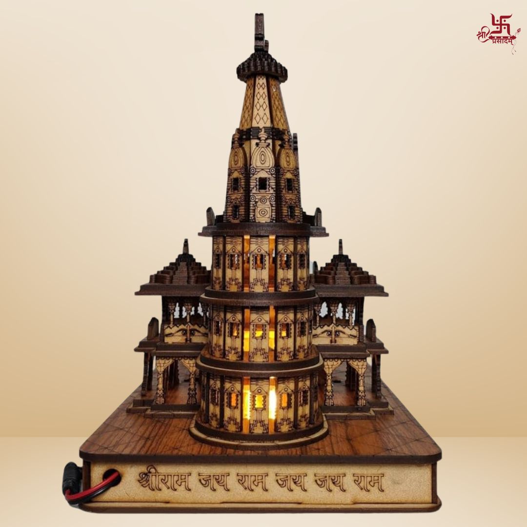 Ayodhya Temple - Shri Ram Mandir 3D Wooden Temple For Home/Office/Shop