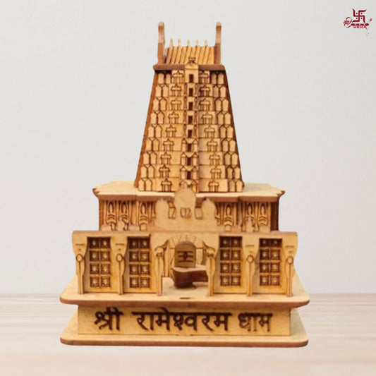 Shree Rameshwaram Dham Temple Wooden Miniature 3D Model For Home, Pooja