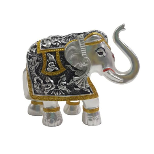 Gold and Silver Plated Elephant  Decorative Showpiece