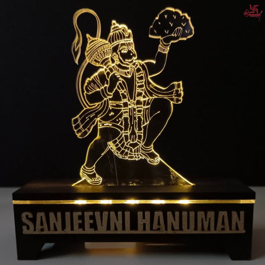 Sanjeevni Hanuman Acrylic LED Table Lamp for Office and Home Decoration