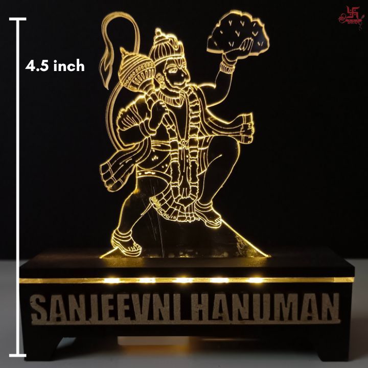 Sanjeevni Hanuman Acrylic LED Table Lamp for Office and Home Decoration