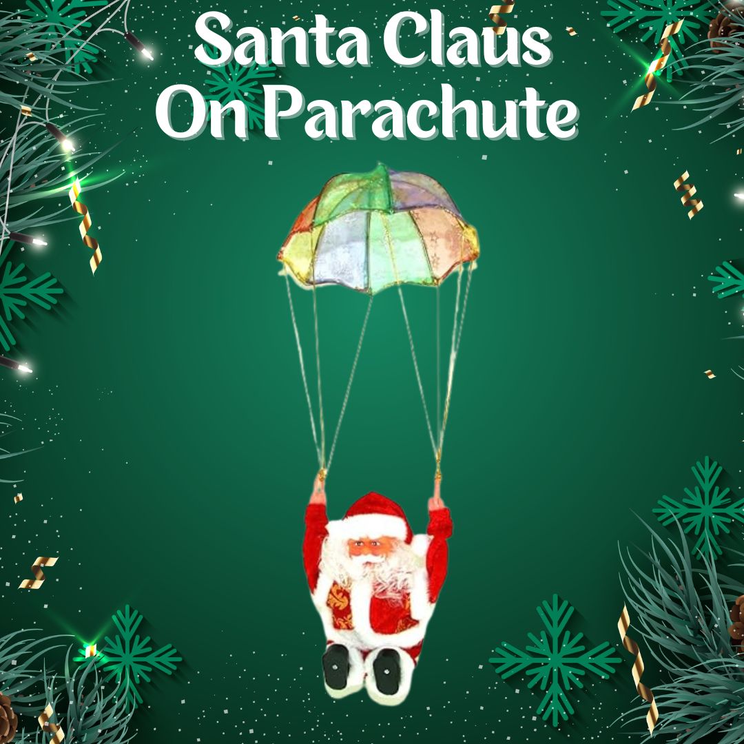 Santa Claus On Parachute For Christmas Decoration & Gifting