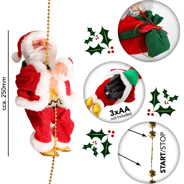 Santa Claus Climbing Rope Toy For Christmas Decoration & Gifting