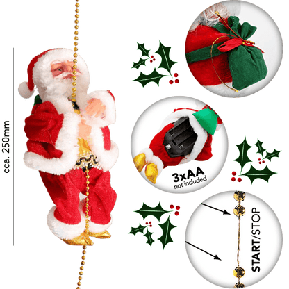 Santa Claus Climbing Rope Toy For Christmas Decoration & Gifting