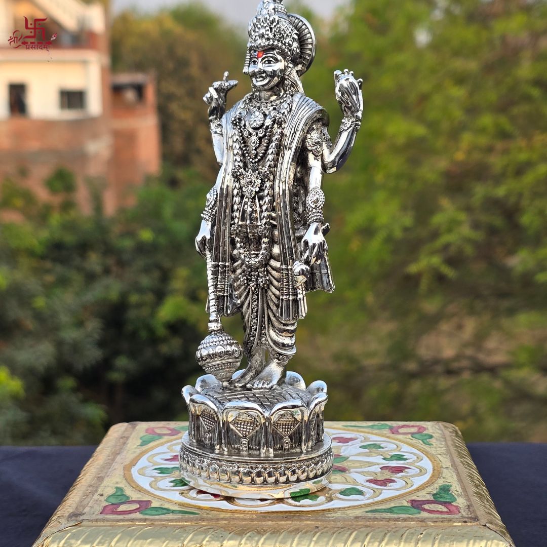 Satyanarayan Swami  Silver Plated Idol