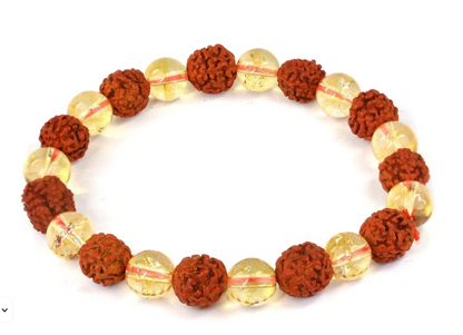 Rudraksha Citrine Crystal Bracelet (Pack of 2)