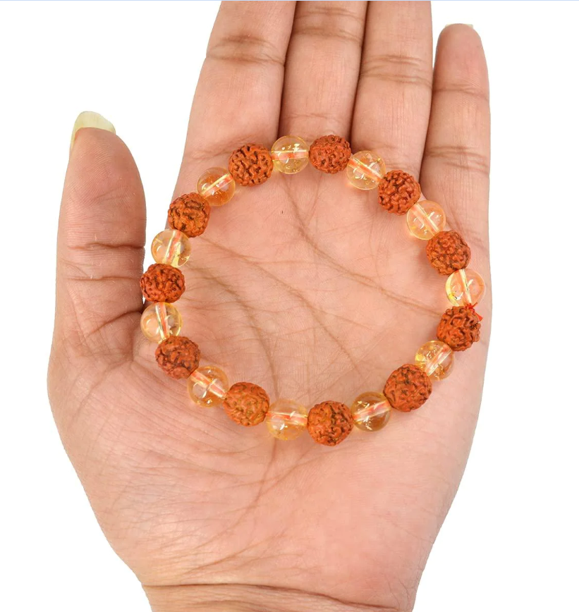 Rudraksha Citrine Crystal Bracelet (Pack of 2)