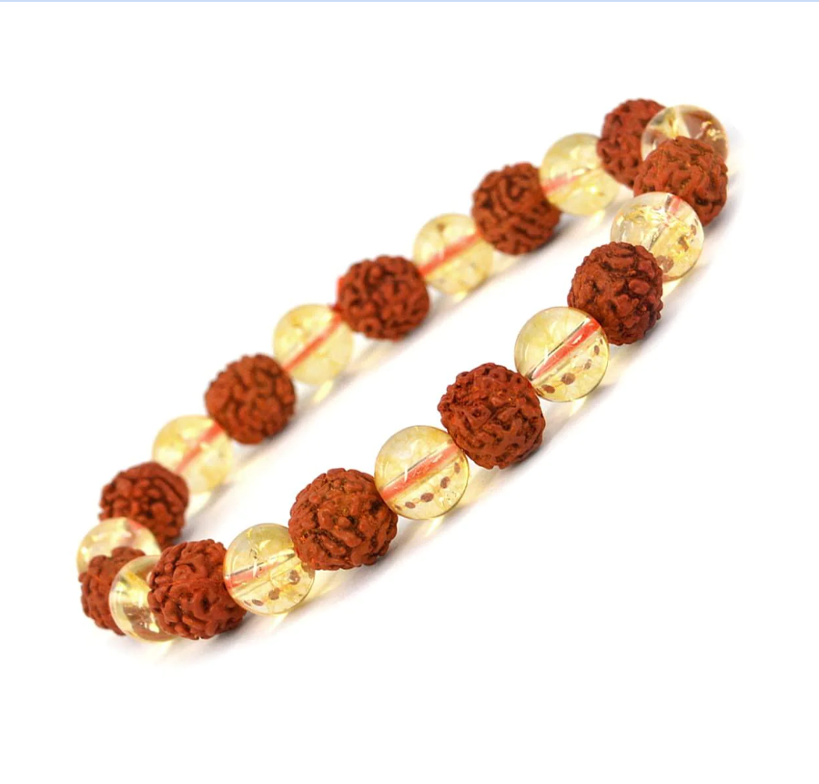 Rudraksha Citrine Crystal Bracelet (Pack of 2)