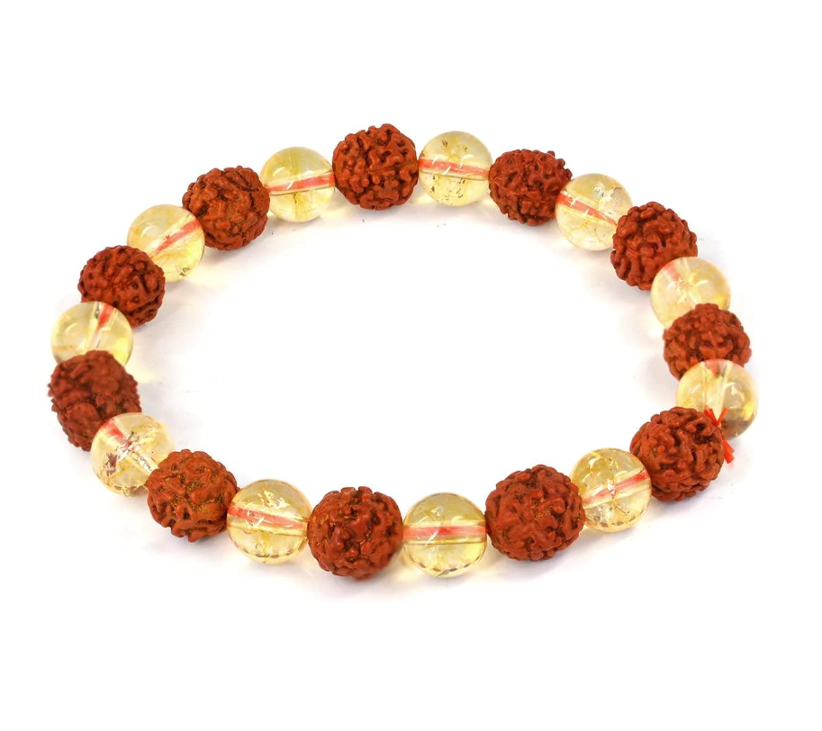 Rudraksha Citrine Crystal Bracelet (Pack of 2)