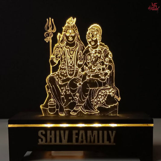 Shiv Ji Family Acrylic LED Table Lamp for Office and Home Decoration