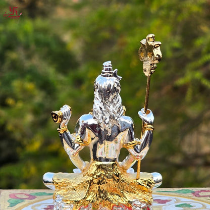 Lord Shiva Gold and Silver Plated Idol For Puja, Home, And Gift