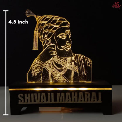 Shivaji Maharaj Acrylic LED Table Lamp for Office and Home Decoration