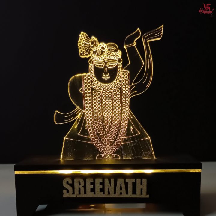 Sreenath Ji Acrylic LED Table Lamp for Office and Home Decoration