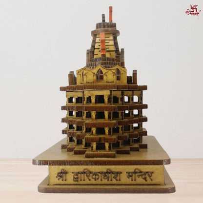 Shri Dwarikadheesh 3D Wooden Temple For Home, Pooja