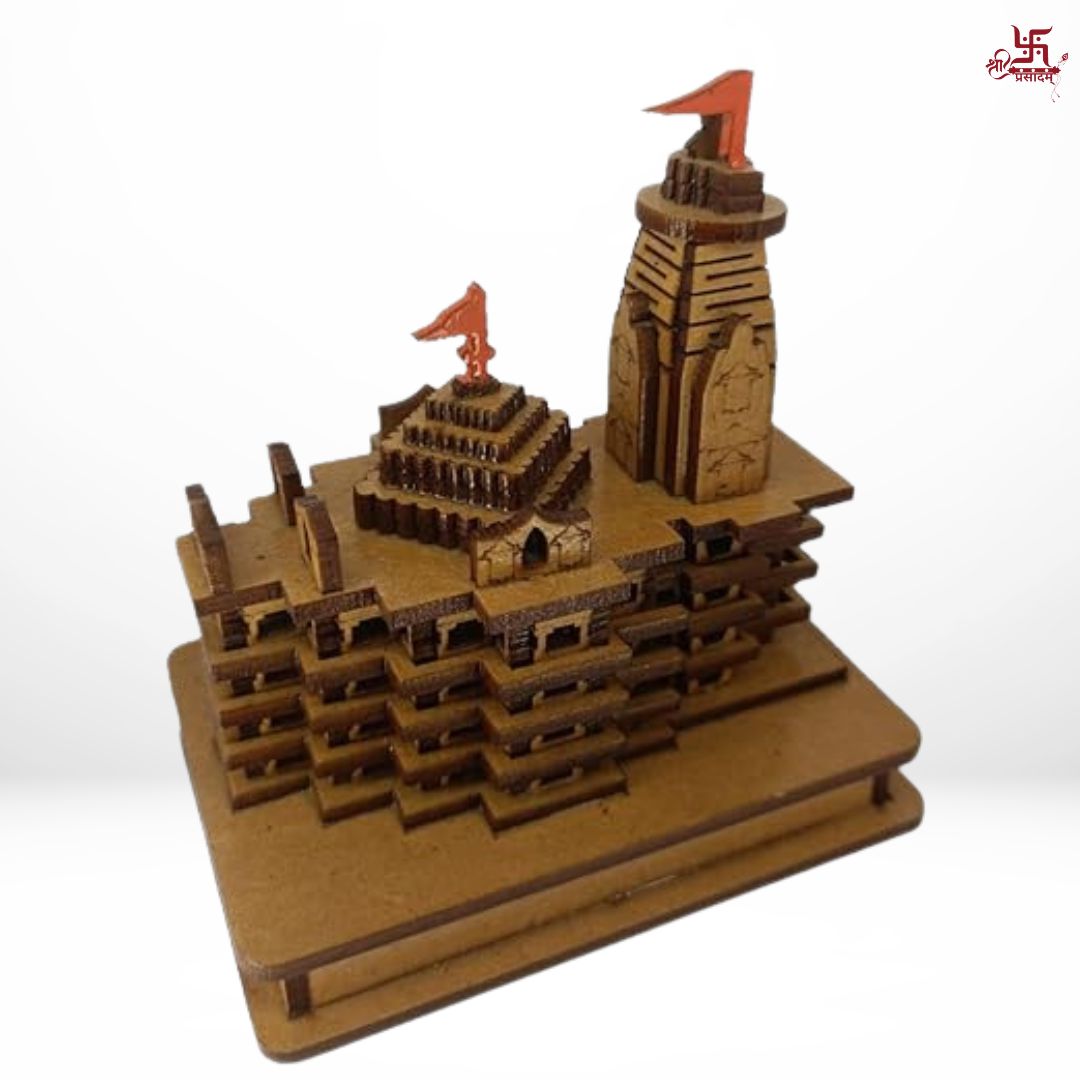 Shri Dwarikadheesh 3D Wooden Temple For Home, Pooja