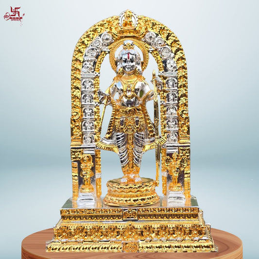 Shri Ram Lalla Gold and Silver Plated Murti For Home, Puja, Office, and Gift