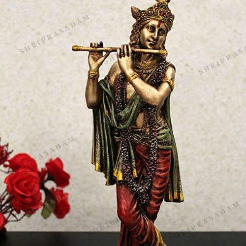 Krishna Standing Statue | Metal Finish (10 Inch)