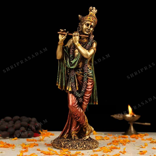 Krishna Standing Statue | Metal Finish (10 Inch)