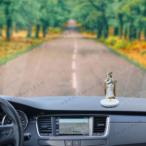 Lord Krishna Idol with Flute For Car Dashboard