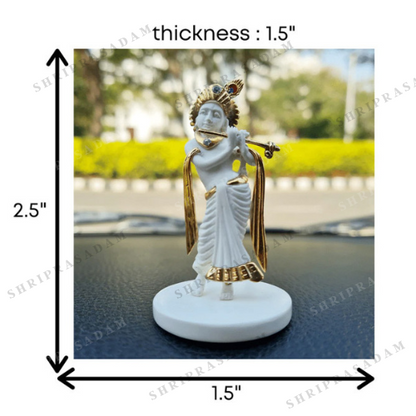 Lord Krishna Idol with Flute For Car Dashboard